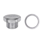M18-1.5 Drain Plug with Gasket, Zinc, 11mm Lgth Under Hd
