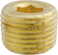 9/16" Hex Countersunk Pipe Plug, Brass