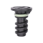 Cam Locking Screw Driver Slot Drain Plug, Black Plastic