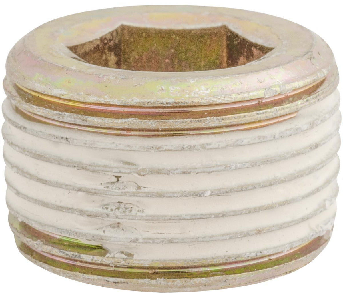 17mm Japanese Pipe Plug, Yellow Zinc Chromate