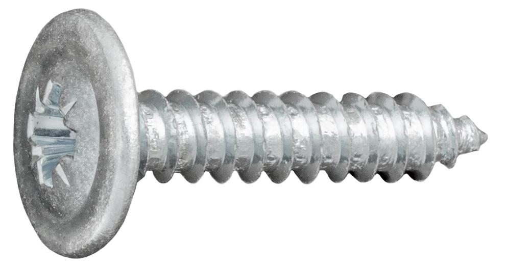 M4.2x20mm Flat Head Washer Phillips Tapping Screw, Type AB, 7/16" Washer, Zinc