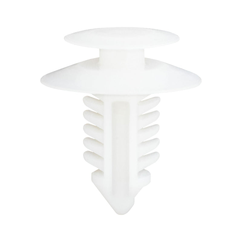 8mmx18mm White Nylon Double Head Door Trim Panel Christmas Tree Retainer, 19mm Head