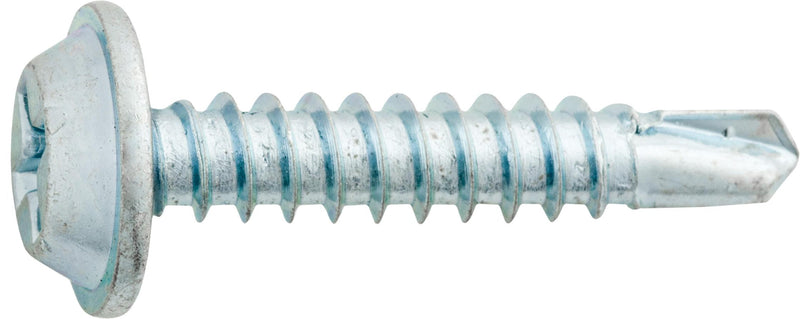#8x7/8" Phillips Truss Head Rd Washer Teks Tapping Screw, Drill, 13/32" Washer, Zinc