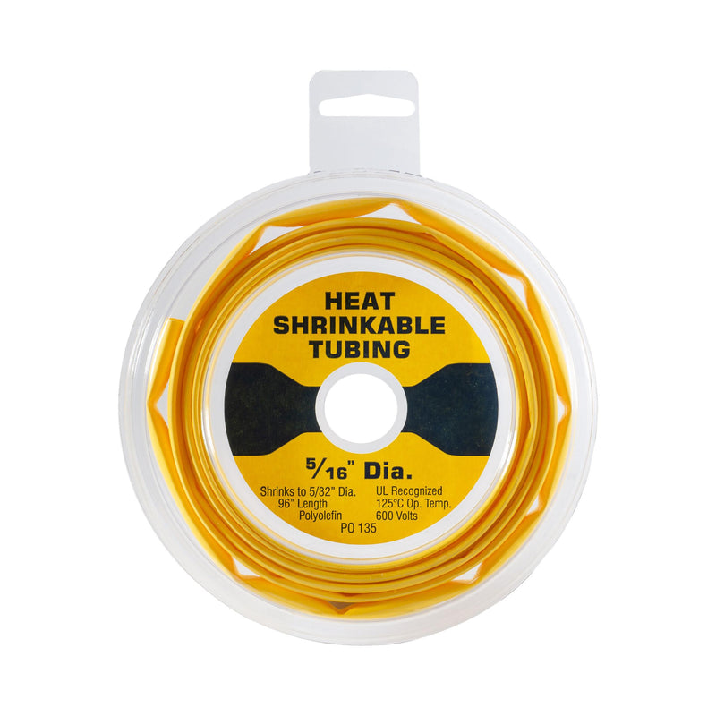 5/16" Yellow Polyolefin Thin-Wall Heat Shrink Tubing 12-10 Gauge