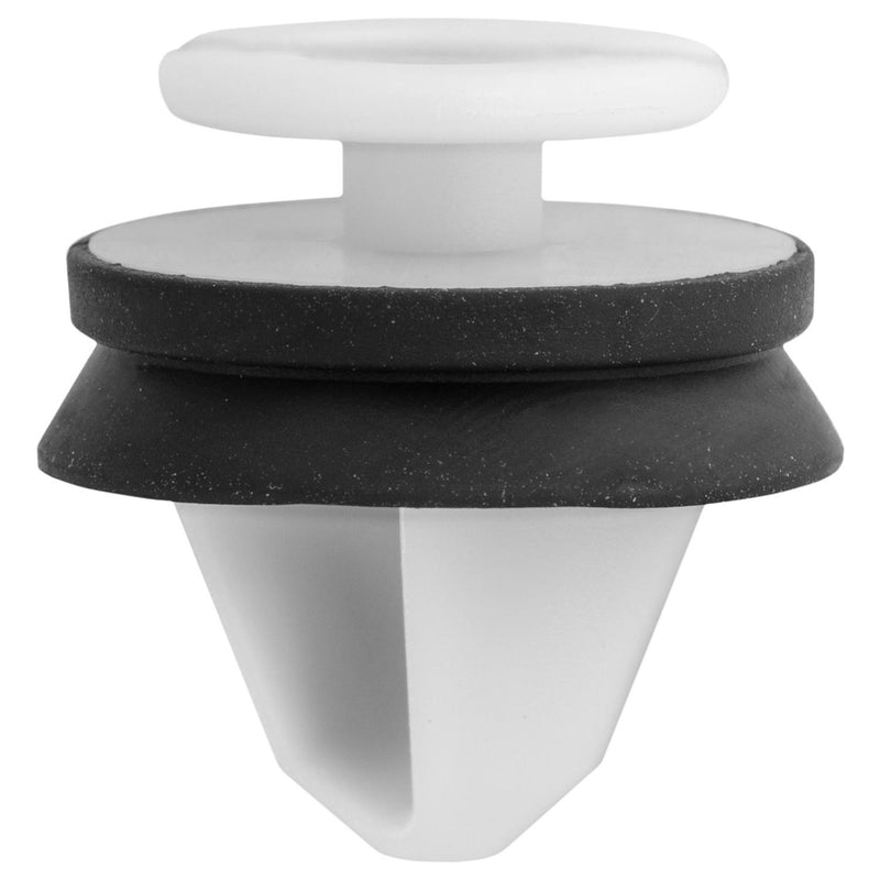 7.5mmx12mmx12.5mm White Nylon Door Sill Plate Retainer with Sealer, 17mm Head