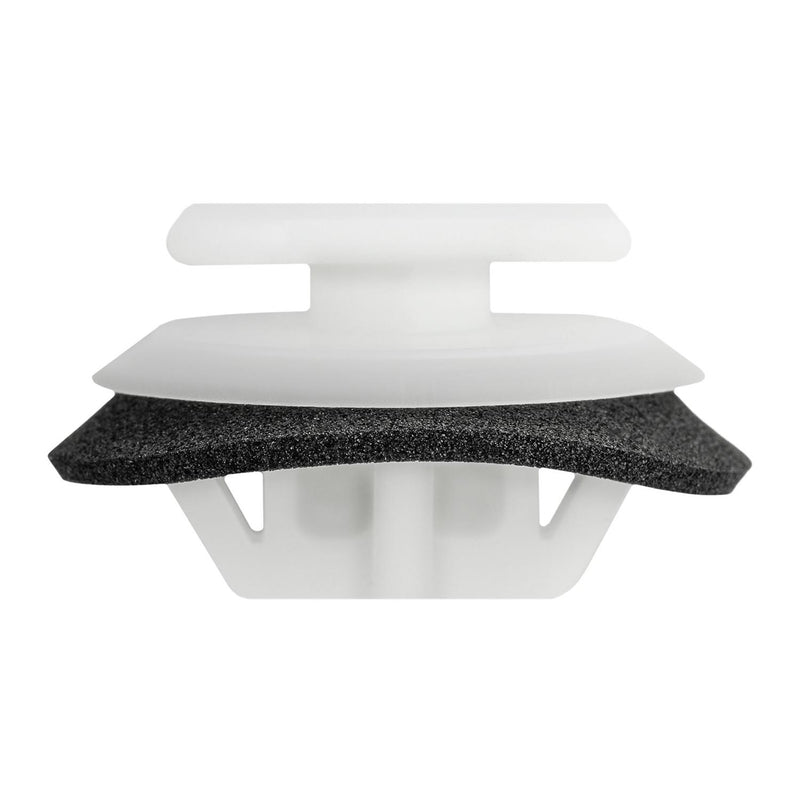 11mm White Nylon Rocker Molding Clip with Sealer, 27mm Head