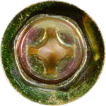 M6-1.0x16mm License Plate Screw, Dog Point, 14mm Washer, Yellow Zinc Dichromate