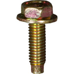 M6-1.0x20mm License Plate Screw, Dog Point, 14mm Washer, Yellow Zinc Dichromate