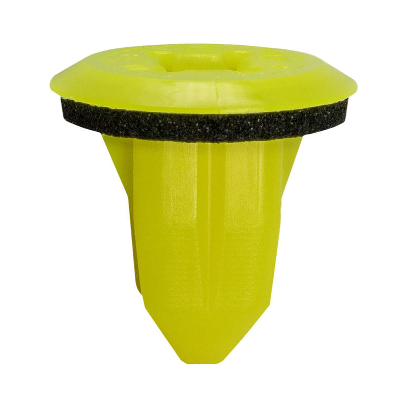 M5.48 Yellow Nylon Bumper Cover Grommet, 9mm Square Hole, 18mm Head