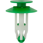 8mmx19mm Green & White Nylon Bumper Cover Retainer, 14mm Head