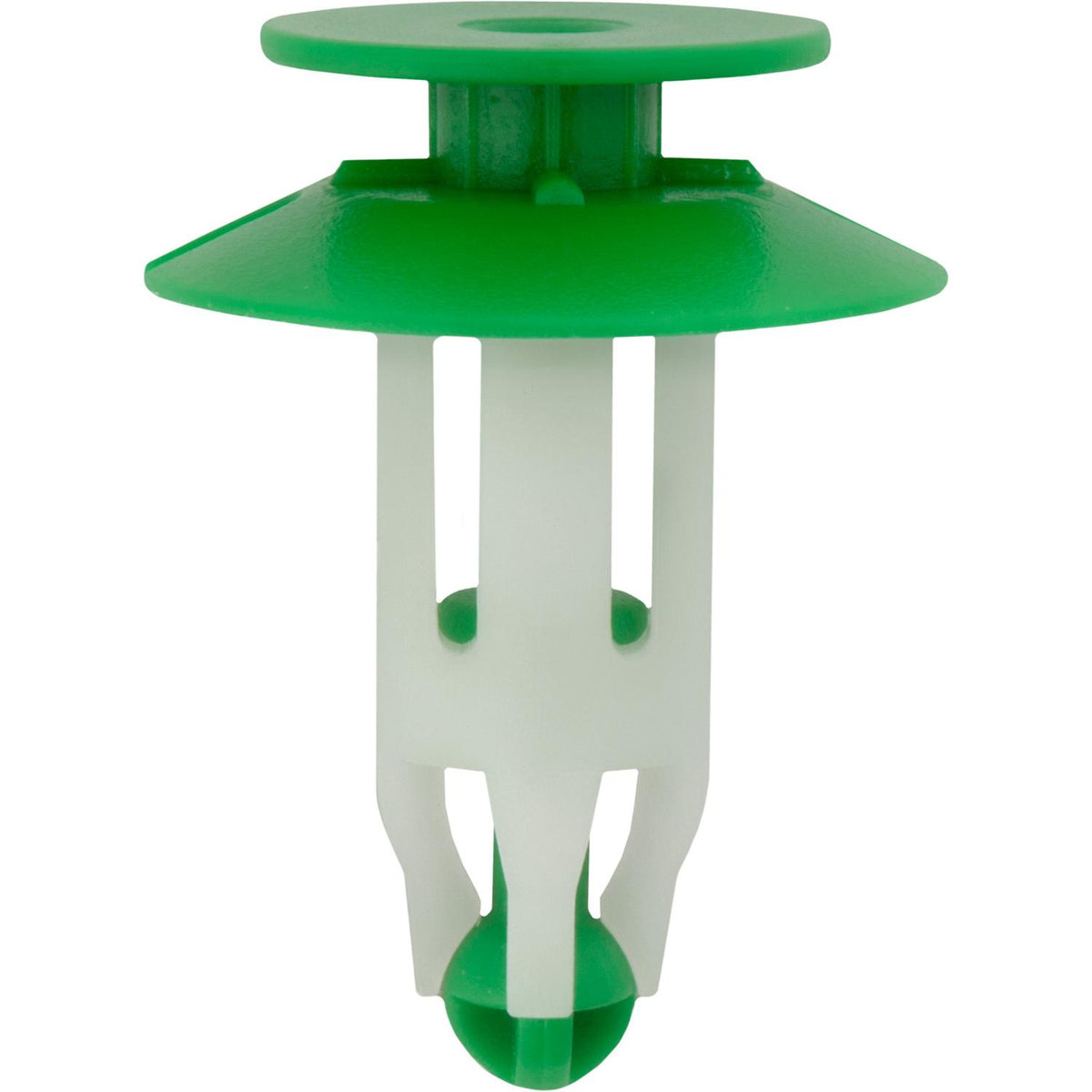 8mmx19mm Green & White Nylon Bumper Cover Retainer, 14mm Head
