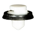 7.3mmx9mm Black & White Nylon Windshield Pillar Trim Retainer with Sealer, 17mm Head