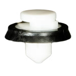 7.3mmx9mm Black & White Nylon Windshield Pillar Trim Retainer with Sealer, 17mm Head