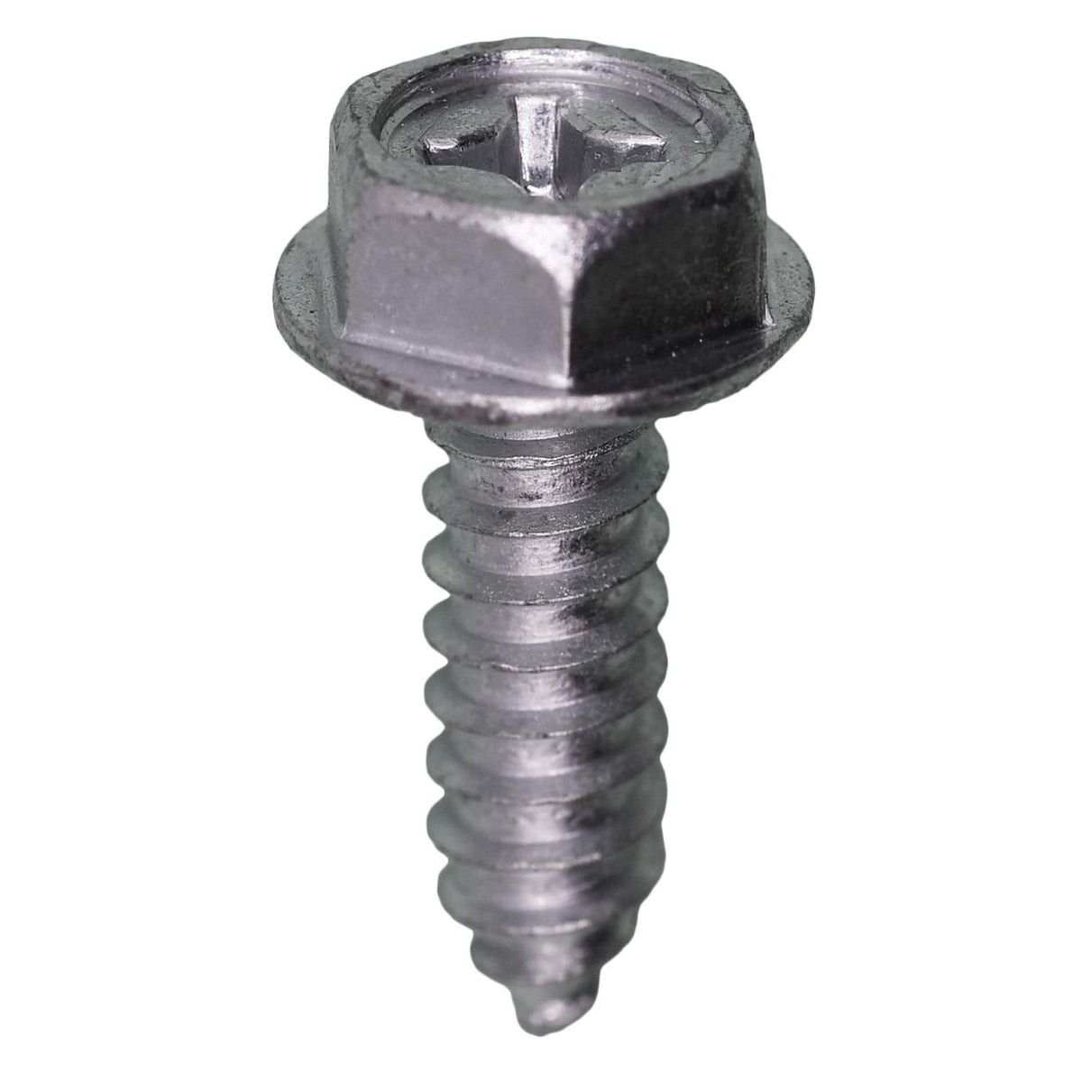 M6-1.81x20mm Phillips Hex Washer License Plate Screw, 12.7mm (1/2") Washer, Zinc