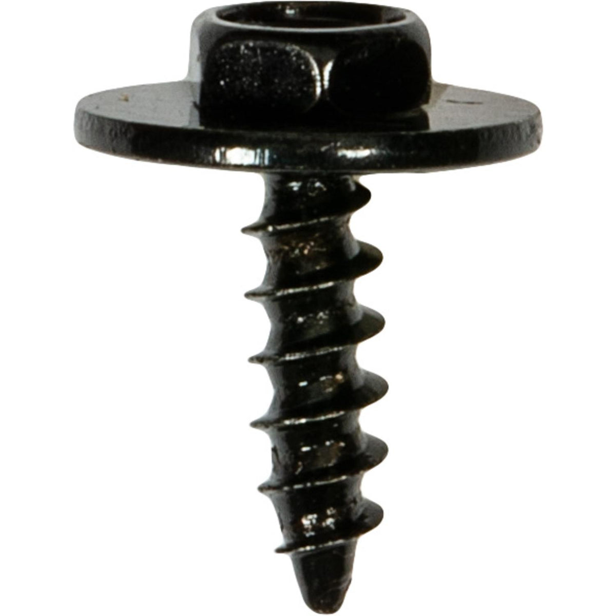 M5.2-2.12x18mm Hex Tapping Screw, 16mm Washer, Black