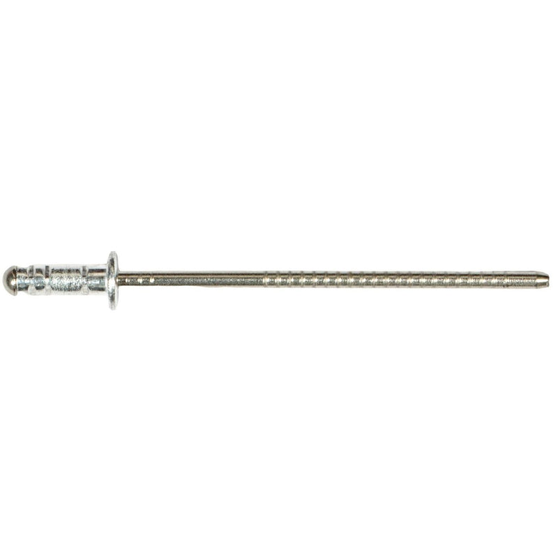 Silver Windshield Retaining Strip Rivet, 4mm Grip, Aluminum Body, Aluminum Mandrel