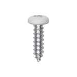 #6x1/2" Pan Head Painted Square Drive Tapping Screw, Type A/AB, Zinc, White