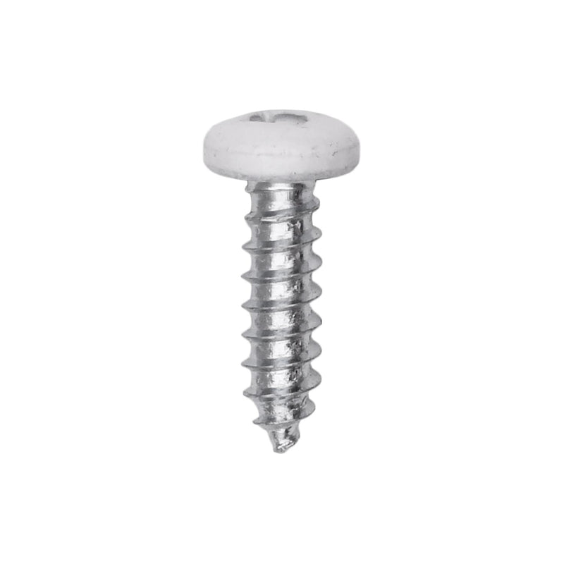 #6x1/2" Pan Head Painted Square Drive Tapping Screw, Type A/AB, Zinc, White