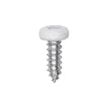 #8x1/2" Pan Head Painted Square Drive Tapping Screw, Type A/AB, Zinc, White