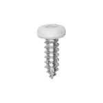 #8x1/2" Pan Head Painted Square Drive Tapping Screw, Type A/AB, Zinc, White