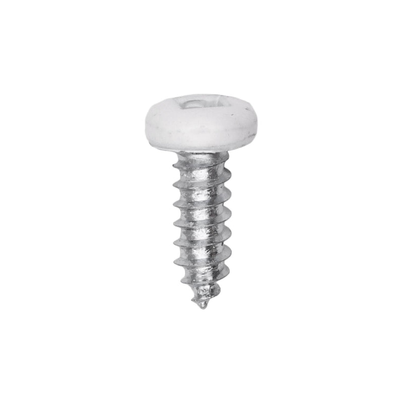 #8x1/2" Pan Head Painted Square Drive Tapping Screw, Type A/AB, Zinc, White