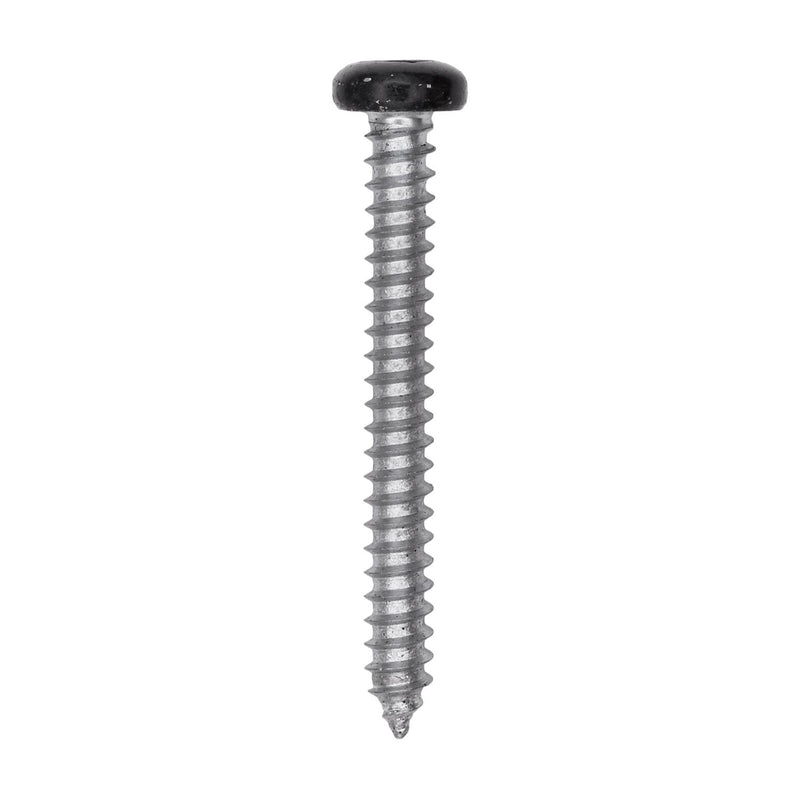 #8x1-1/2" Pan Head Painted Square Drive Tapping Screw, Type A/AB, Zinc, Black