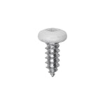 #10x1/2" Pan Head Painted Square Drive Tapping Screw, Type A/AB, Zinc, White