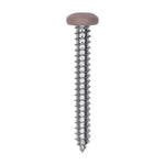 #10x1-1/2" Pan Head Painted Square Drive Tapping Screw, Type A/AB, Zinc, Tan