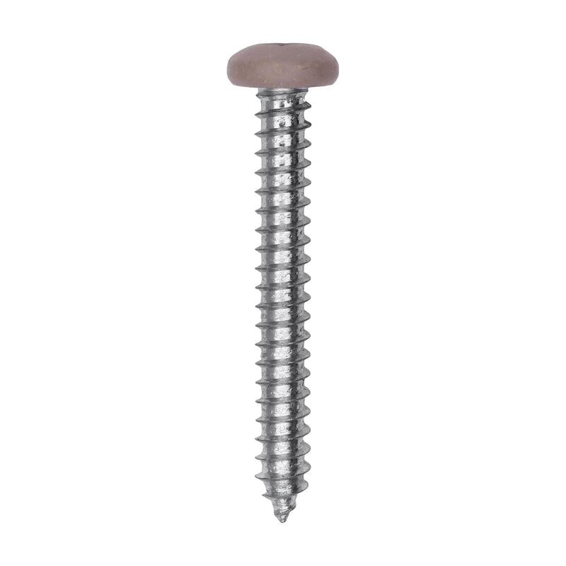 #10x1-1/2" Pan Head Painted Square Drive Tapping Screw, Type A/AB, Zinc, Tan