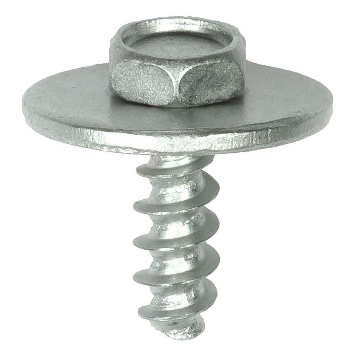 M5-2.12x15mm Hex Tapping Screw, Type B, 18mm Washer, Zinc