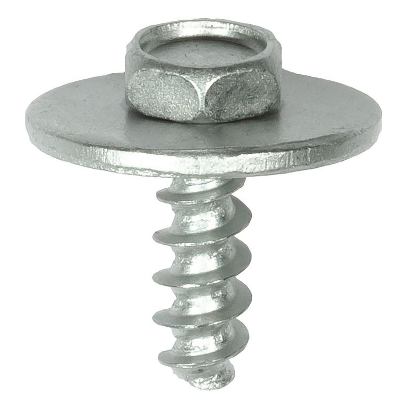M5-2.12x15mm Hex Tapping Screw, Type B, 18mm Washer, Zinc