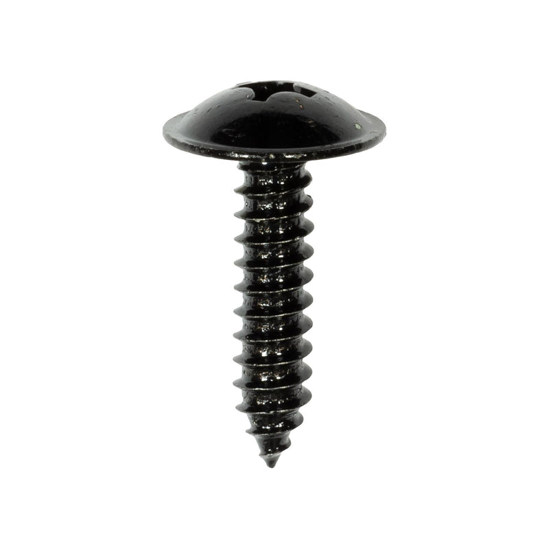 M4.8-1.61x25mm Phillips Truss Tap Screw, 16mm Washer, Black Zinc