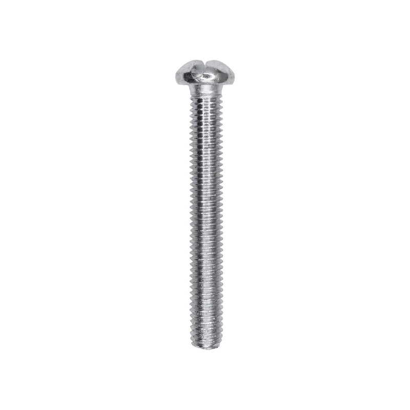 #10-32x1-1/2" Slotted Round Head Machine Screw, Zinc Chromate