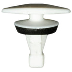 5mmx7.5mmx10mm White Nylon Door Weatherstrip Retainer, 10mm Head