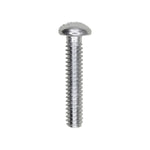 #10-24x1" Slotted Round Head Machine Screw, Zinc Chromate