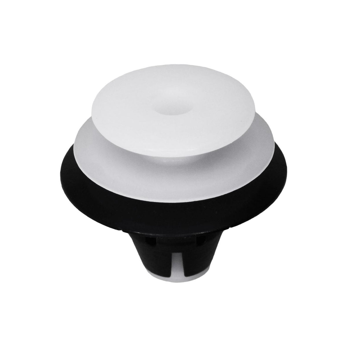 8.5mmx11mm Black & White Nylon Liftgate & Quarter Trim Panel Clip, 18mm Head