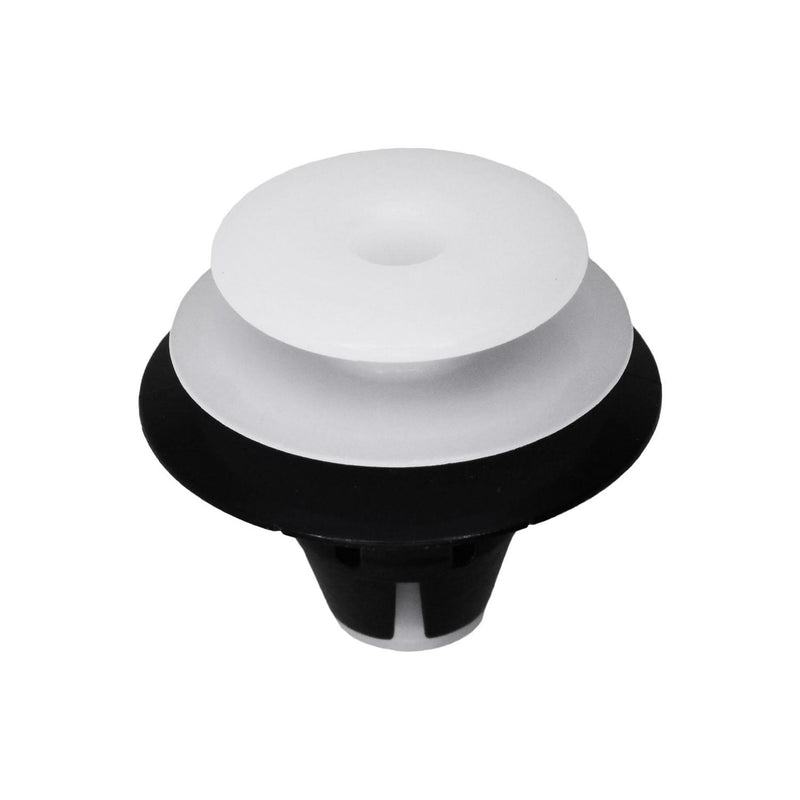 8.5mmx11mm Black & White Nylon Liftgate & Quarter Trim Panel Clip, 18mm Head