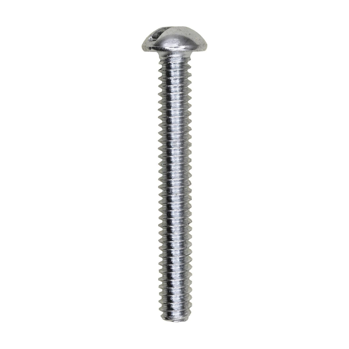 #10-24x1-1/2" Slotted Round Head Machine Screw, Zinc Chromate