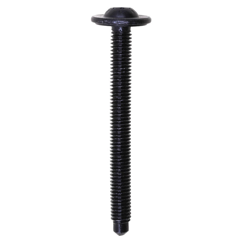 M6-1.0x62mm Hood Latch Mounting T-30 Torx Round Undercut Washer Tri-Lobular Thread Bolt, 17mm Washer, Black Zinc