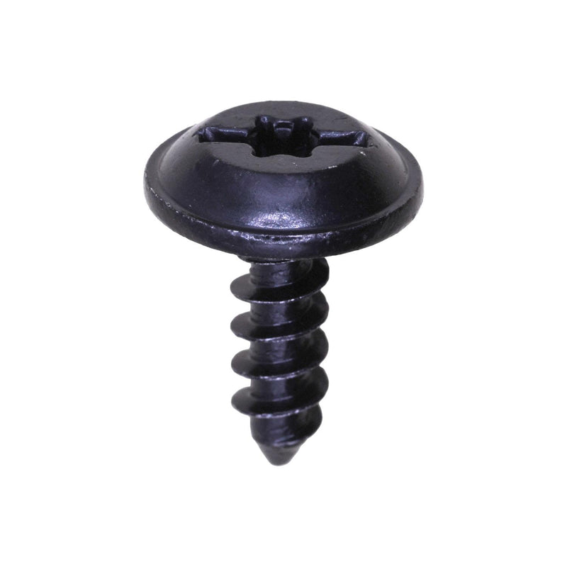M5-2.12x16mm Bumper Cover T-25 Torx/Slotted Flat Round Washer Head Tapping Screw, Black Zinc