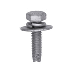 M6-1.0x25mm Engine Under Cover Hex Thread Cutting Screw, 18mm Washer, Geomet Zinc