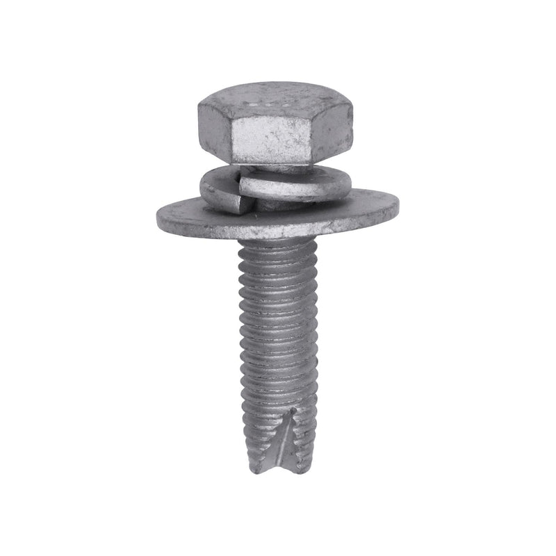 M6-1.0x25mm Engine Under Cover Hex Thread Cutting Screw, 18mm Washer, Geomet Zinc