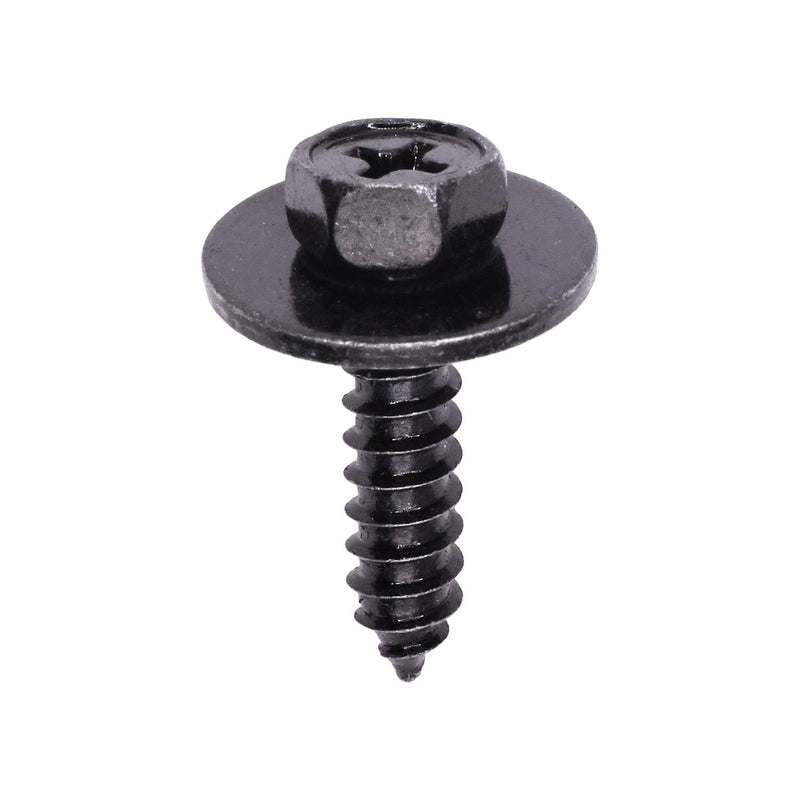 M5-1.59x20mm Bumper Fender Liner Phillips Hh Tapping Screw, 16mm Washer, Trivalent Black Zinc