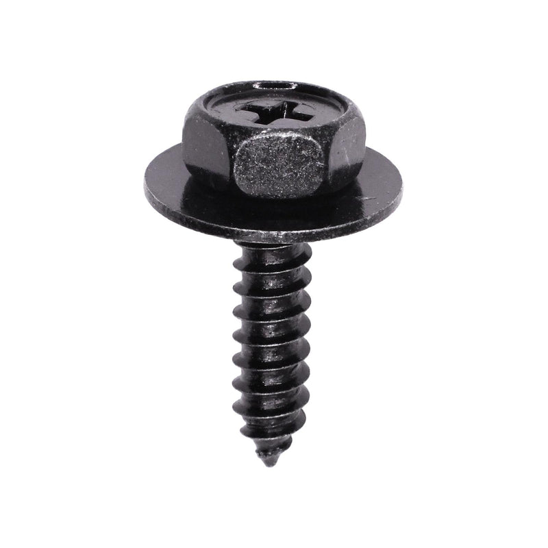 M5-1.59x20mm Bumper Splash Shield Phillips Hh Tapping Screw, 16mm Washer, Trivalent Black Zinc
