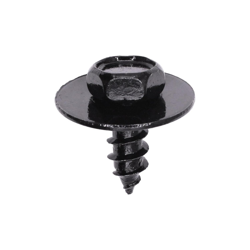 M6.3-2.5x16mm Fndr Liner Splash Shield Philps Hh Tap Scrw W Washer Screw, 20mm Washer, Black Zinc
