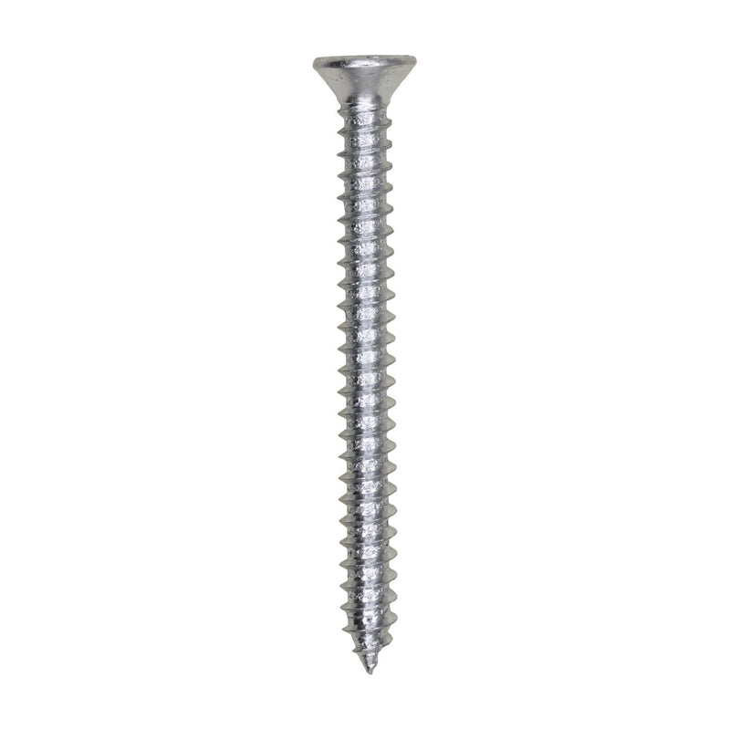 #6 X 1-1/2" Phillips Flat Head Tapping Screw, Zinc