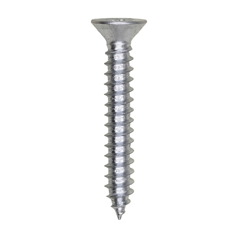 #10 X 1-1/4" Phillips Flat Head Tapping Screw, Zinc