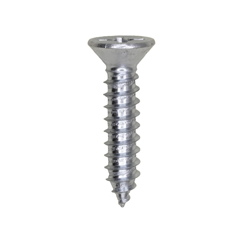 #12 X 1" Phillips Flat Head Tapping Screw, Zinc