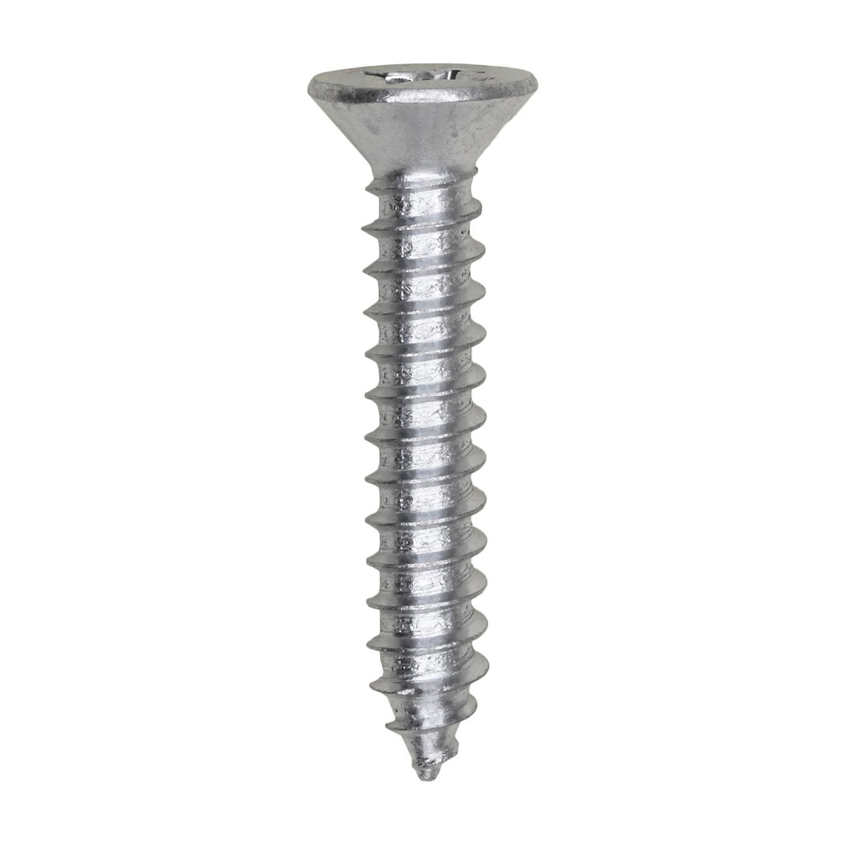 #12 X 1-1/4" Phillips Flat Head Tapping Screw, Zinc