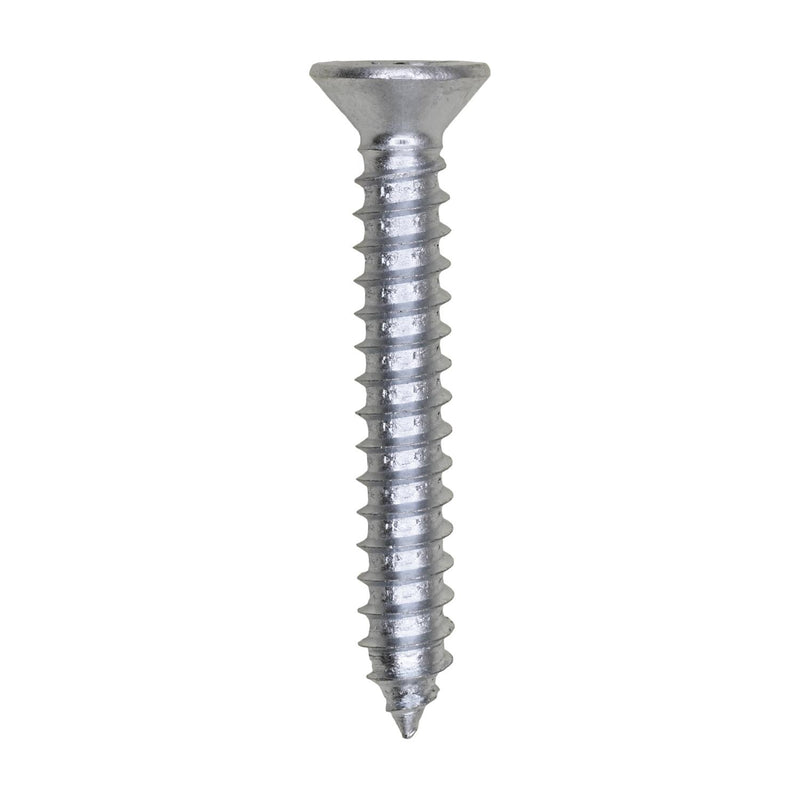 #12 X 1-1/2" Phillips Flat Head Tapping Screw, Zinc
